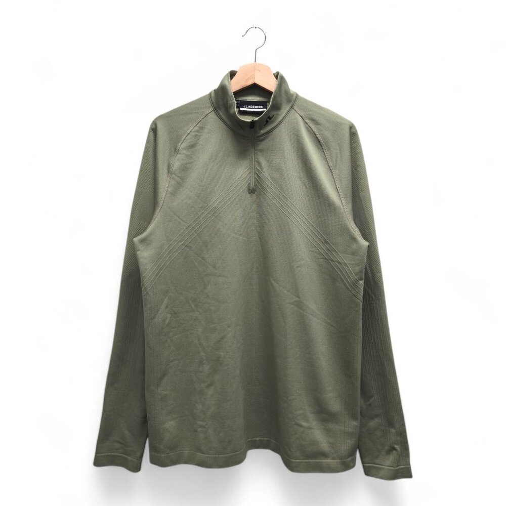 J.Lindeberg Men’s Fay Seamless Golf Pullover Large Green Performance NWT